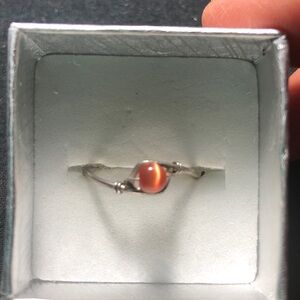 Cat’s Eye bead Sterling Silver Ring Sizes;6,7,&8